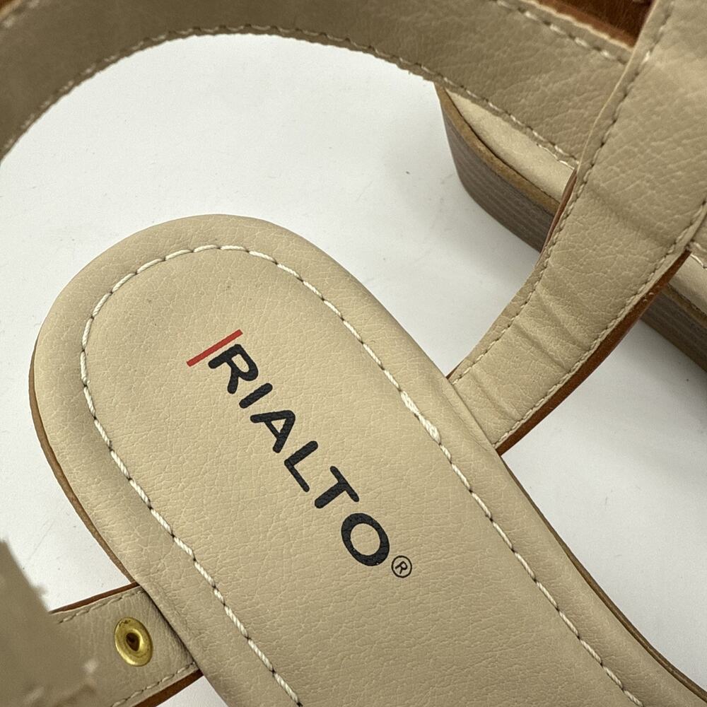 RIALTO Gracia Cognac Zippered Smooth Gladiator Style Sandals Size 6.5M NIB - Picture 3 of 10